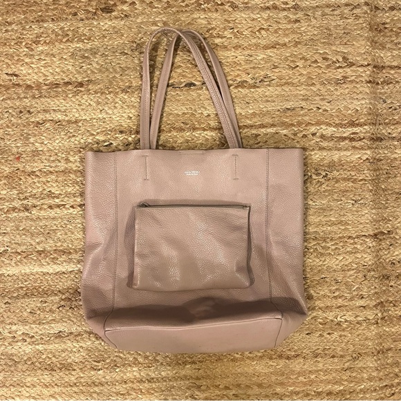 Anna Virgili blush pink calfskin leather designer tote bag - made it Italy!! - Picture 2 of 4